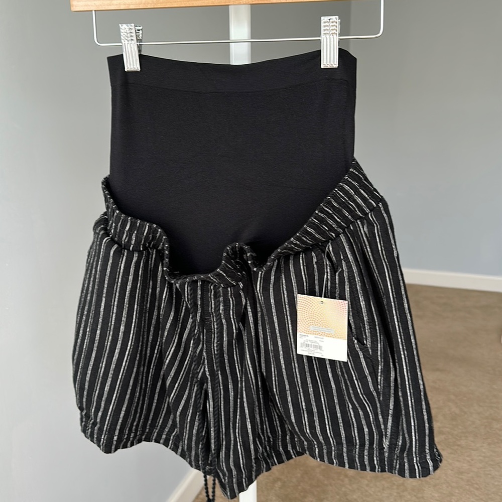 New!,Maternity Black STR Shorts
